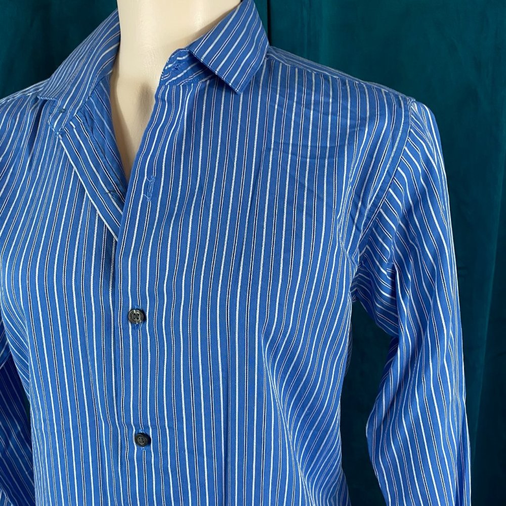 Chaps Boys Youth Striped Button Up Dress Shirt - Picture 2 of 5